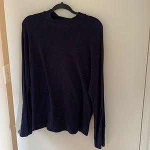 Cowlneck navy blue sweater